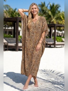 Vintage Winlar Women's Gold Lion Kaftan
